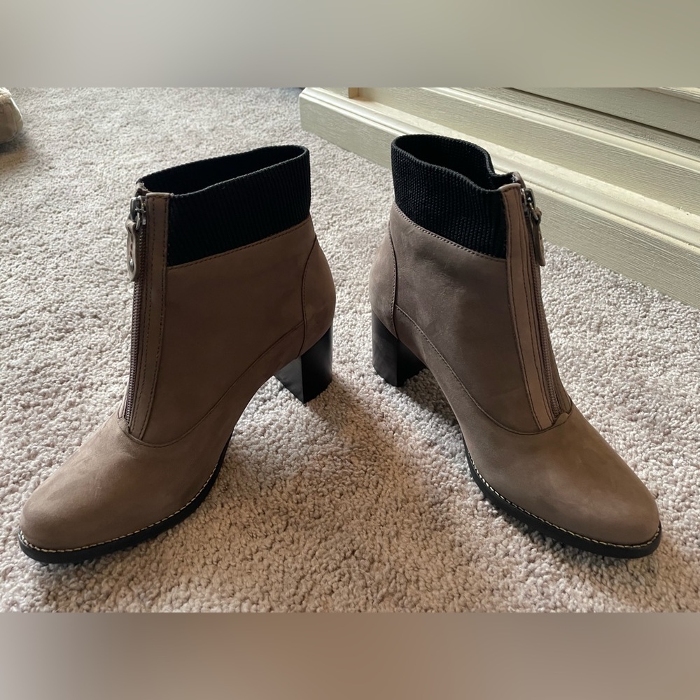 Brown heel booties